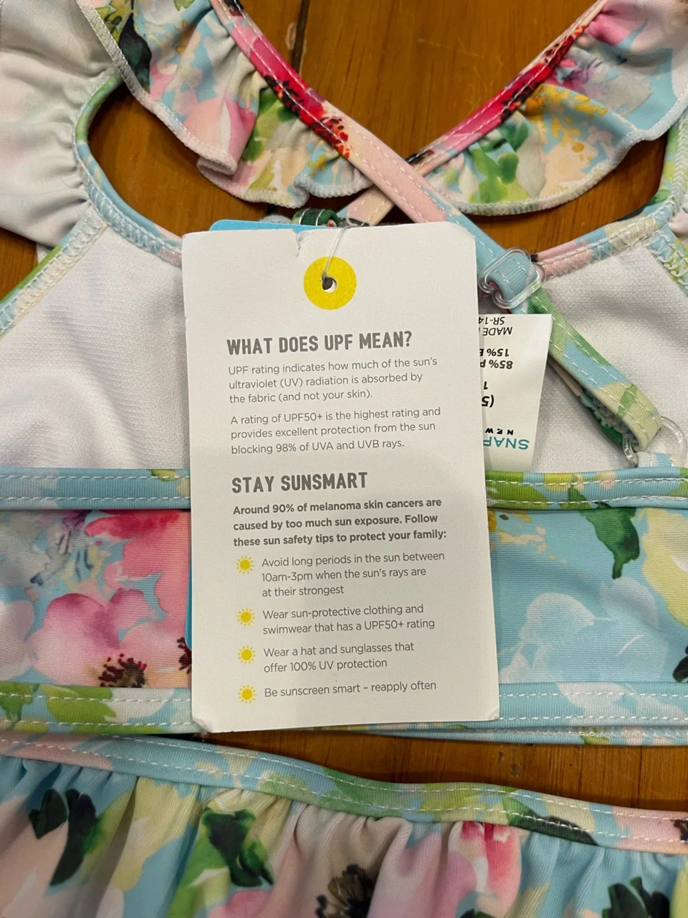 Snapper Rock Girls Floral Ruffle Bikini - Light Blue, Pink, Green